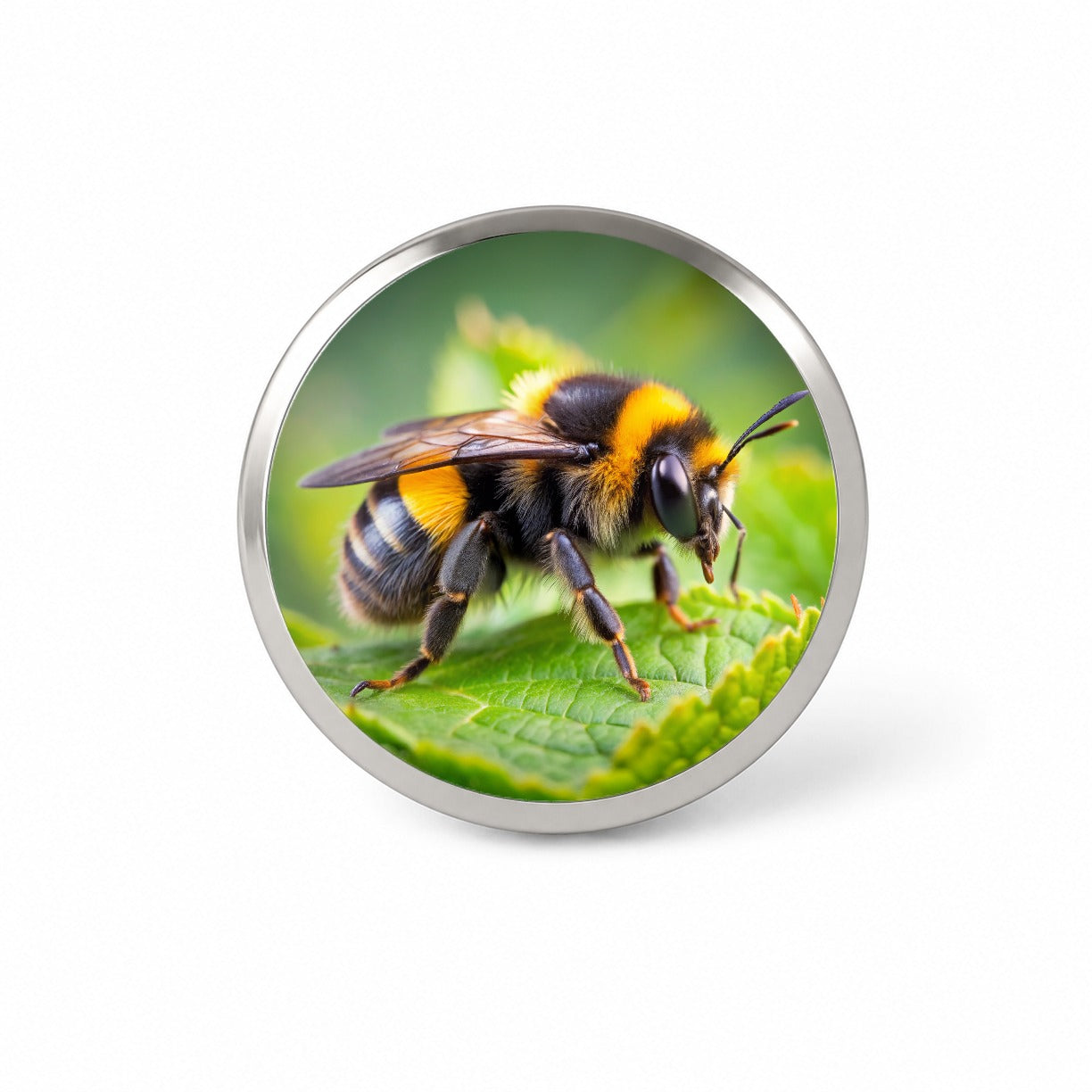 Bumblebee Bee on Leaf Novelty Hat Backpack Lapel Pin