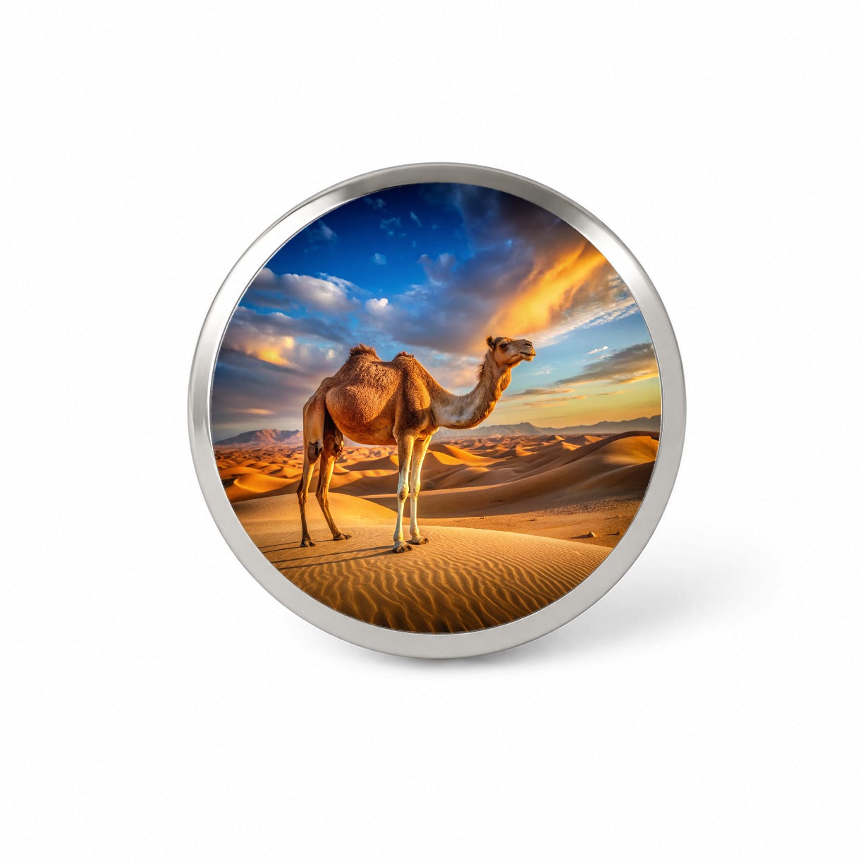 Camel Standing In Desert Novelty Hat Backpack Lapel Pin