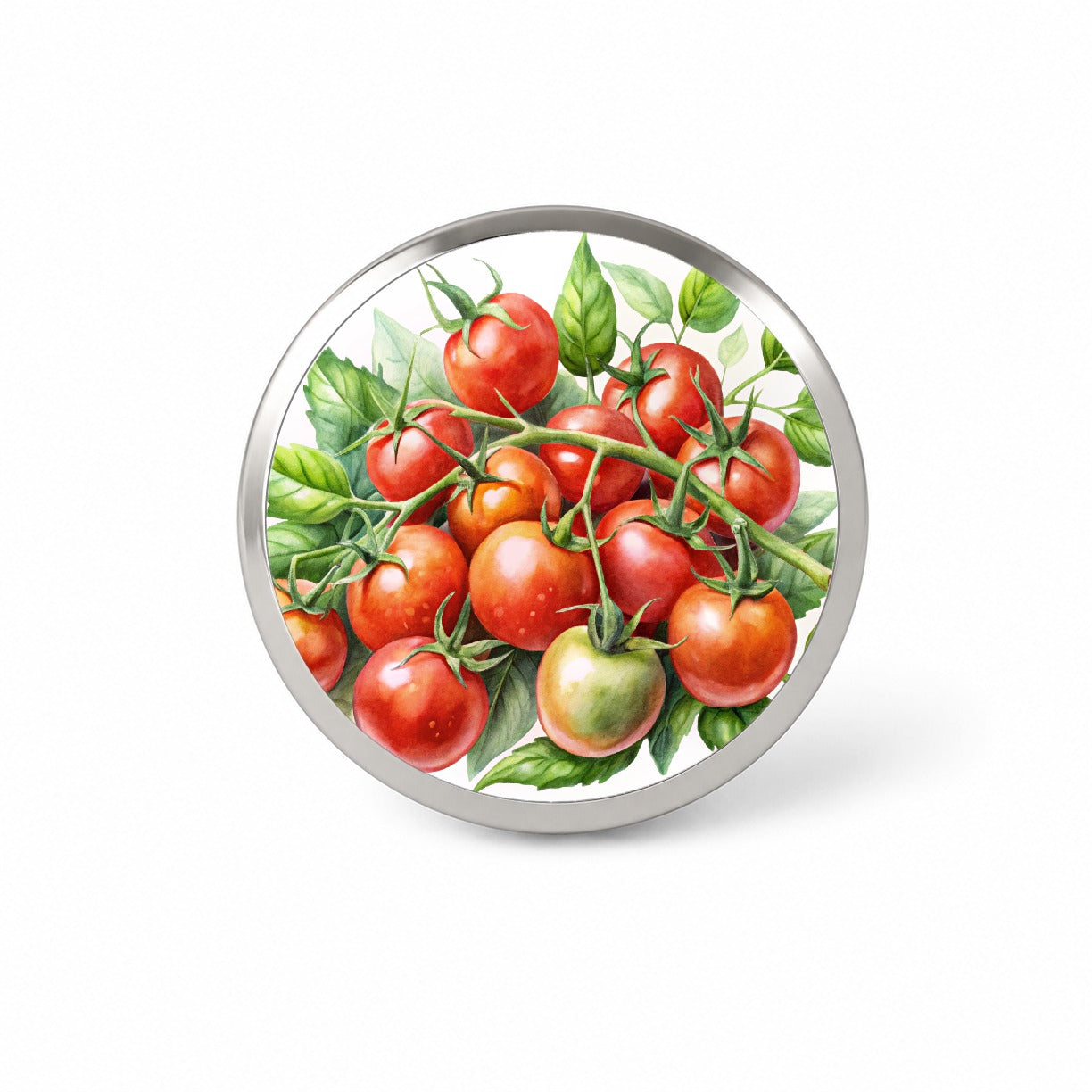 Cherry Tomatoes On The Vine Watercolor Novelty Hat Backpack Lapel Pin