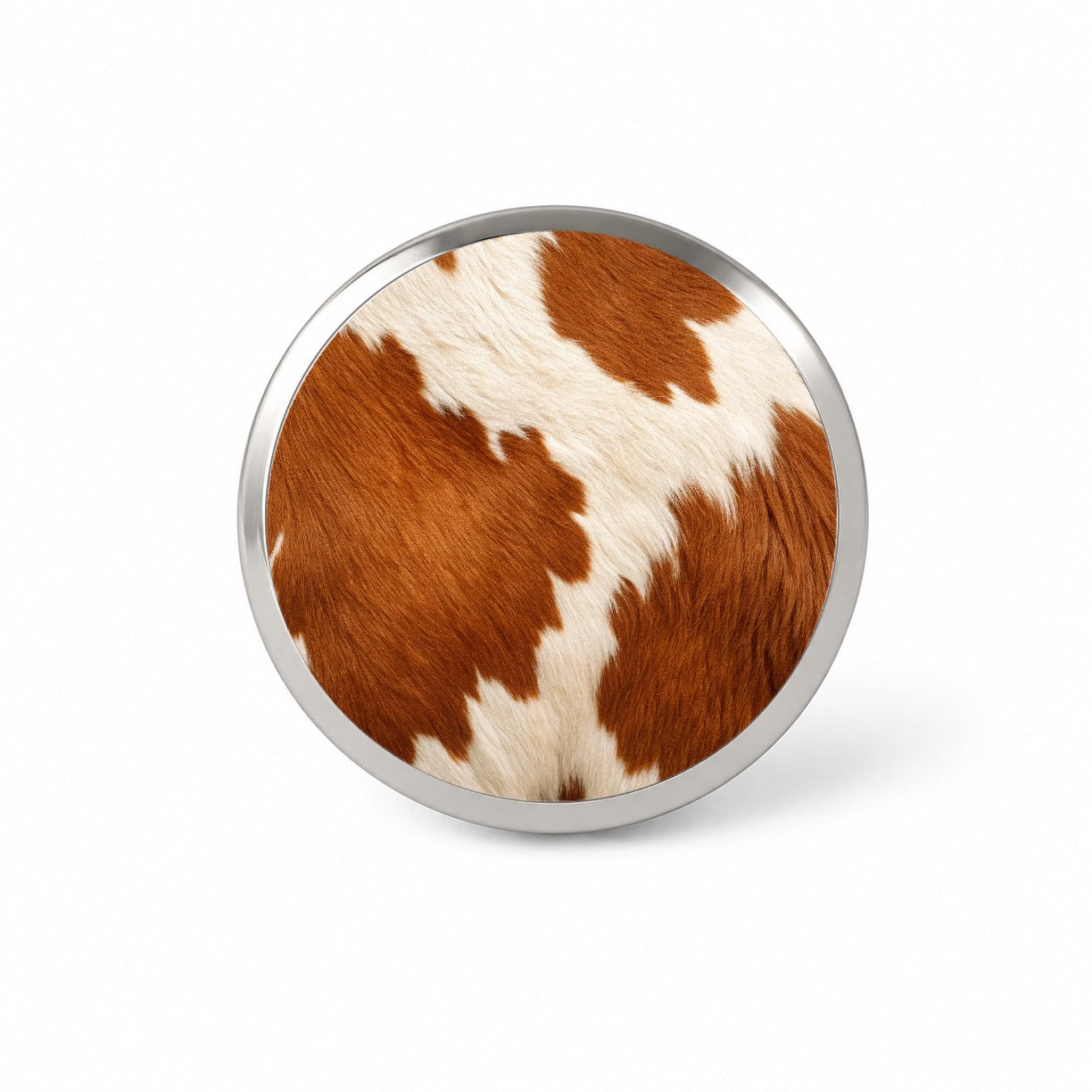 Cow Pattern Brown and White Novelty Hat Backpack Lapel Pin