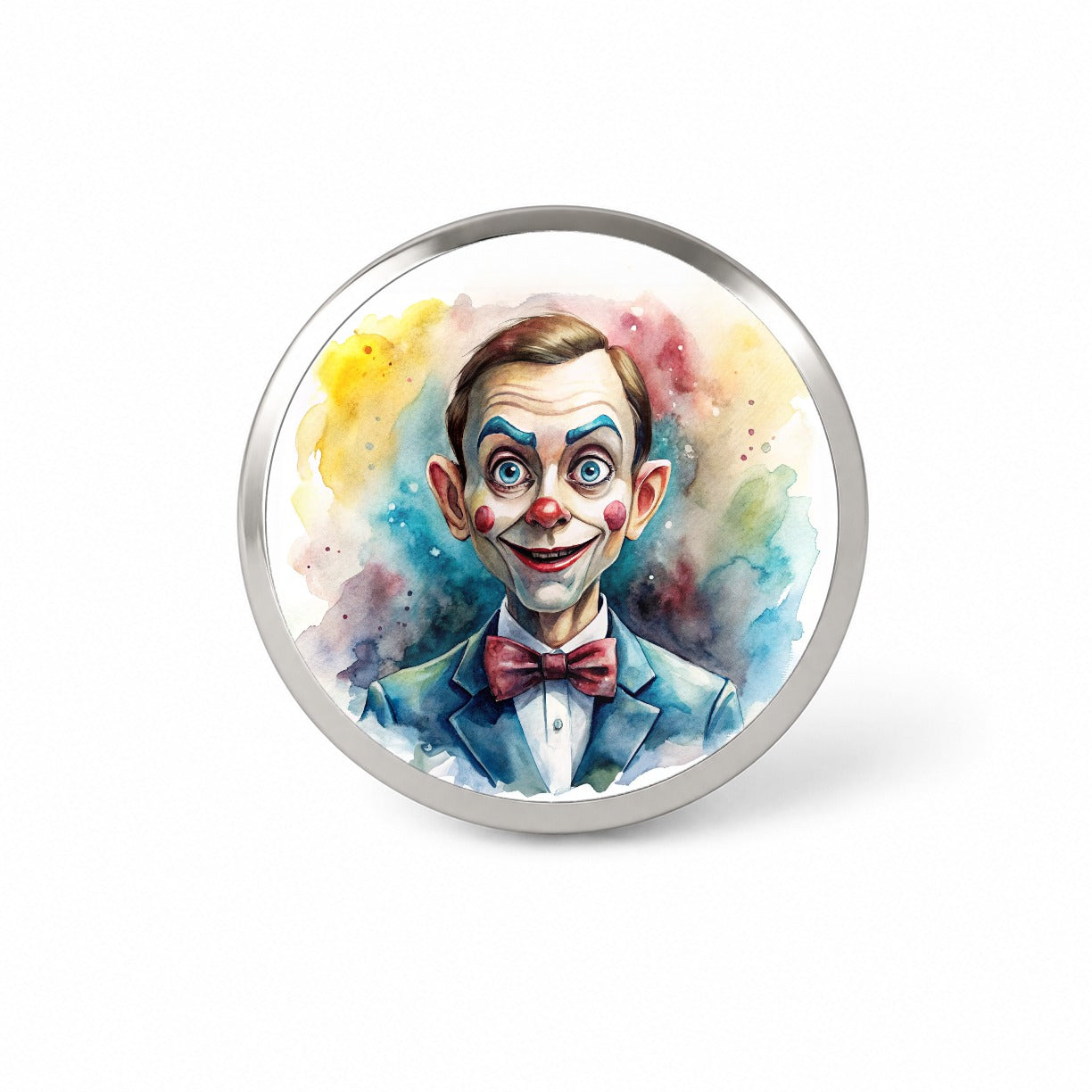 Creepy Ventriloquist Dummy Watercolor Novelty Hat Backpack Lapel Pin
