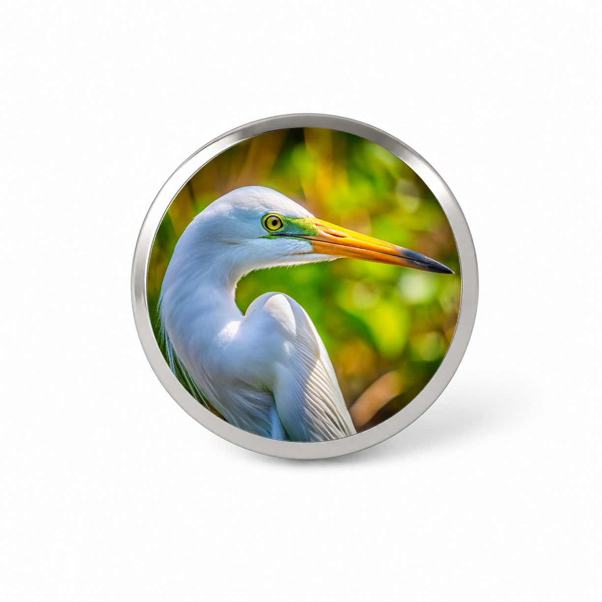 Egret Face Novelty Hat Backpack Lapel Pin