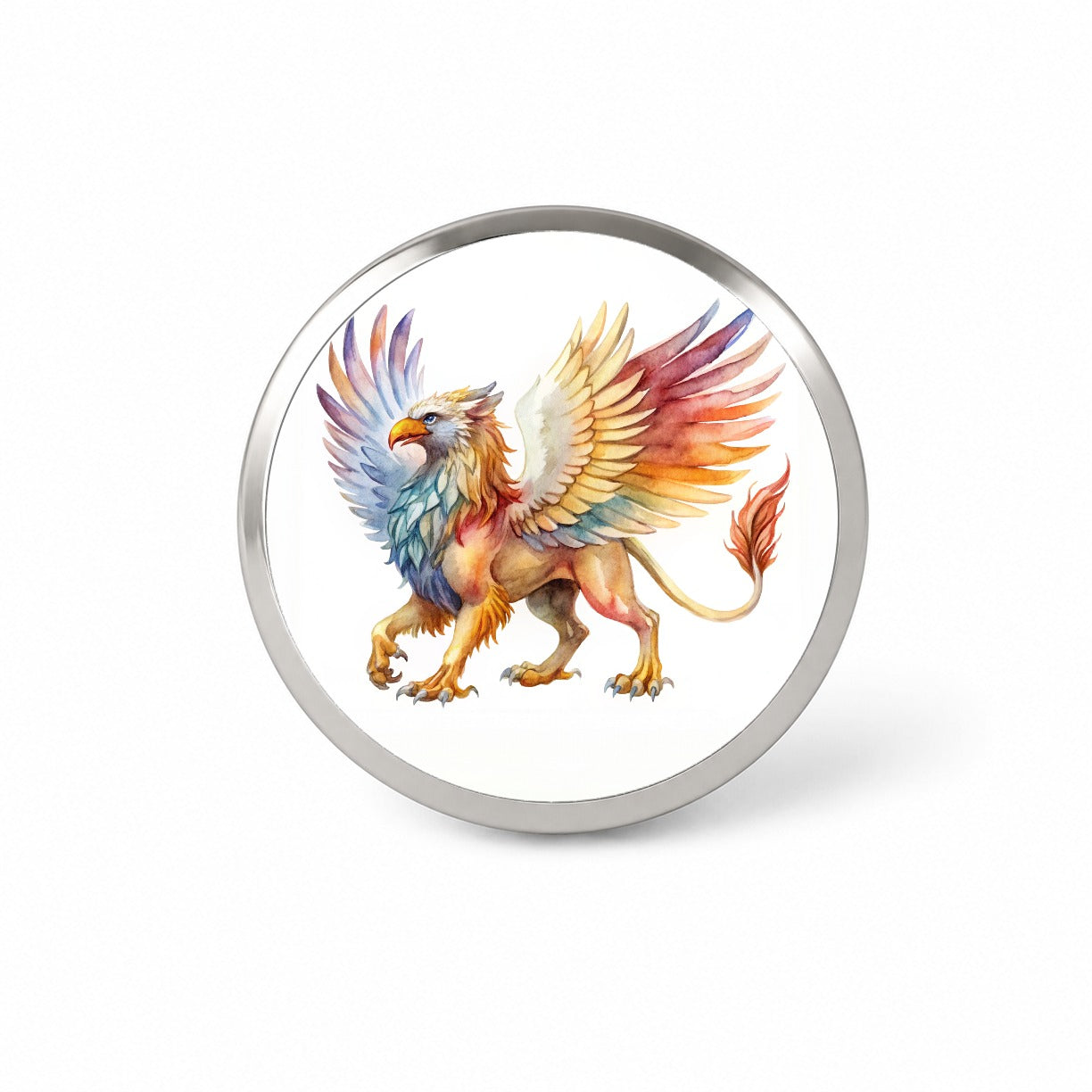 Fantasy Griffin Mythical Creature Watercolor Novelty Hat Backpack Lapel Pin