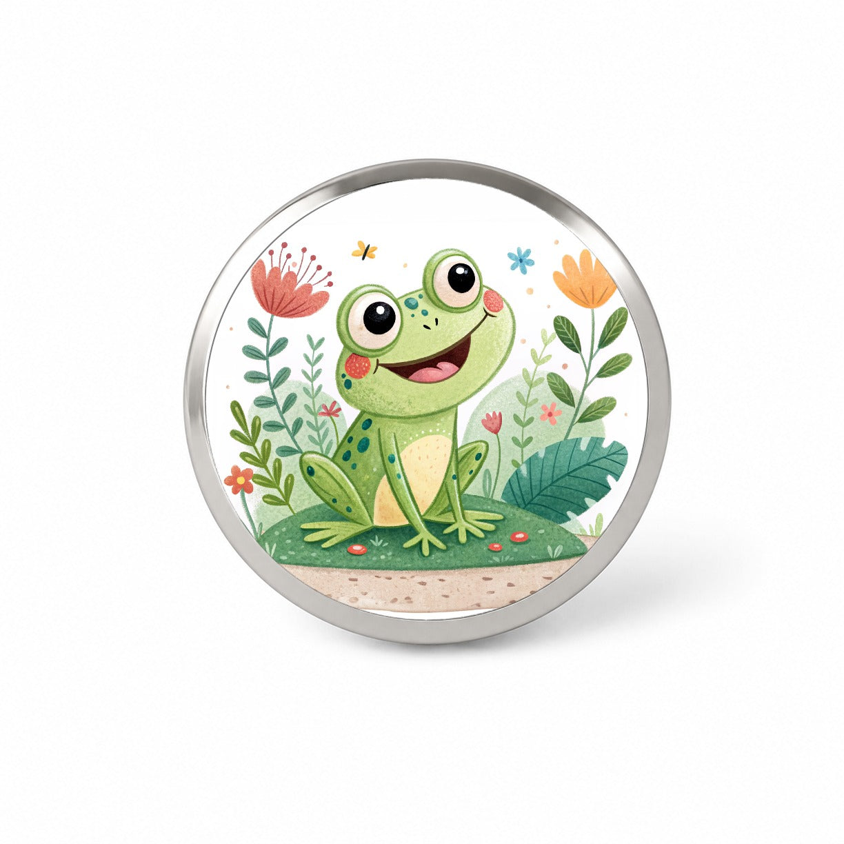 Frog Children's Illustration Style Novelty Hat Backpack Lapel Pin