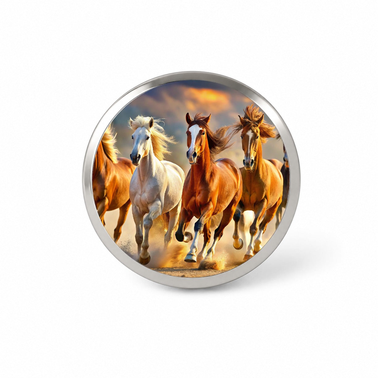 Galloping Horses Novelty Hat Backpack Lapel Pin