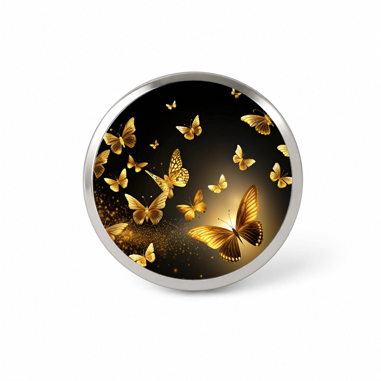 Gold Butterflies Flying Novelty Hat Backpack Lapel Pin