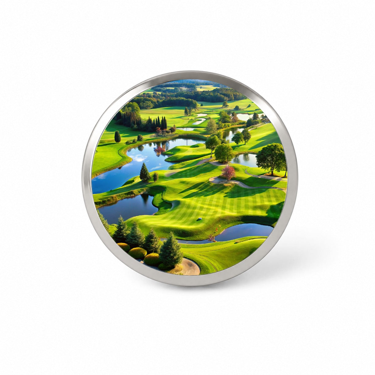 Golf Course Overview Novelty Hat Backpack Lapel Pin