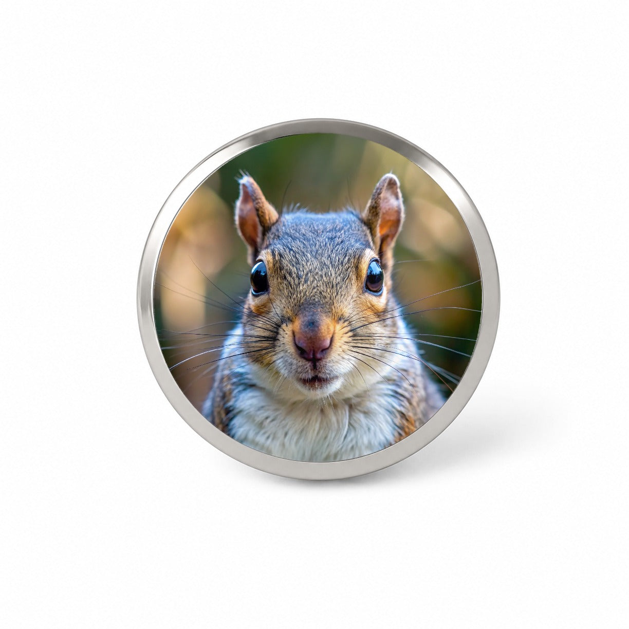 Gray Squirrel Face Novelty Hat Backpack Lapel Pin