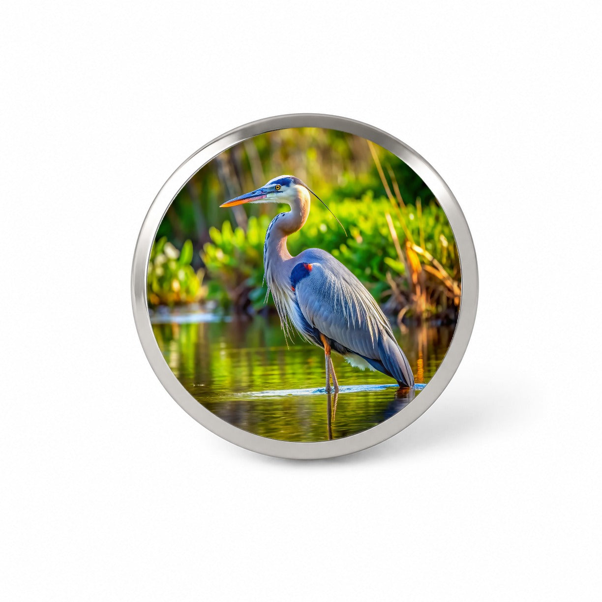 Great Blue Heron Novelty Hat Backpack Lapel Pin