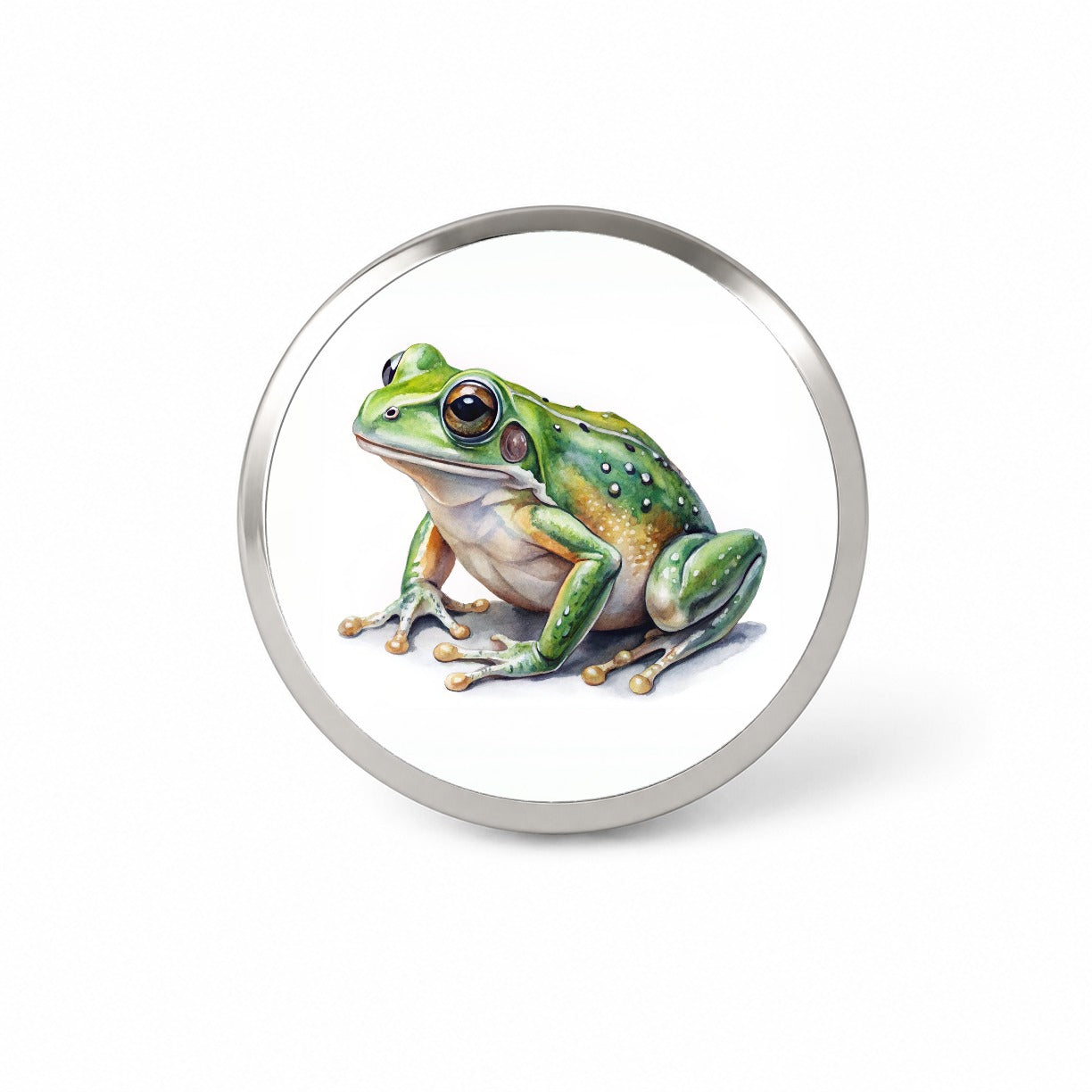 Green Frog Watercolor Novelty Hat Backpack Lapel Pin