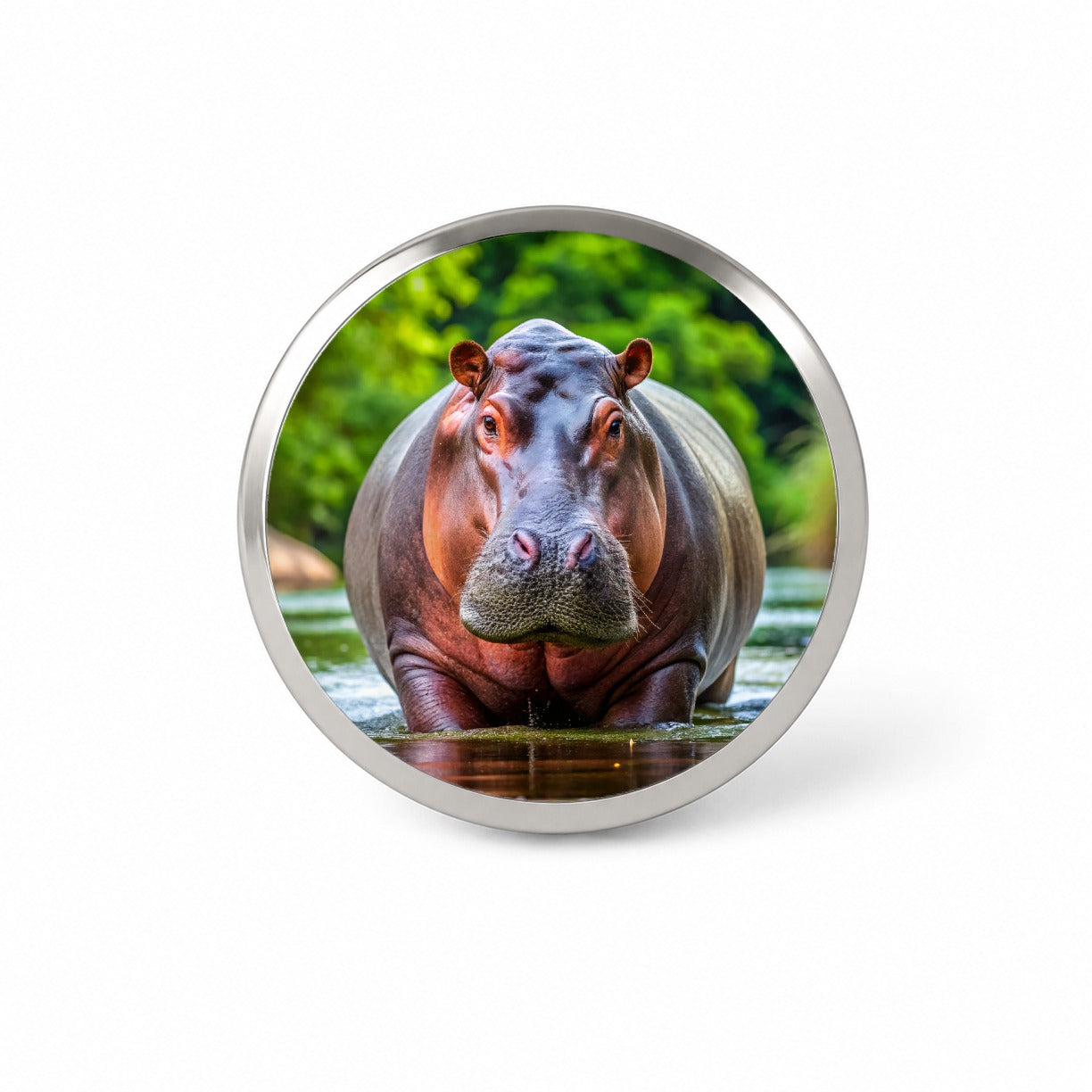 Hippopotamus Novelty Hat Backpack Lapel Pin
