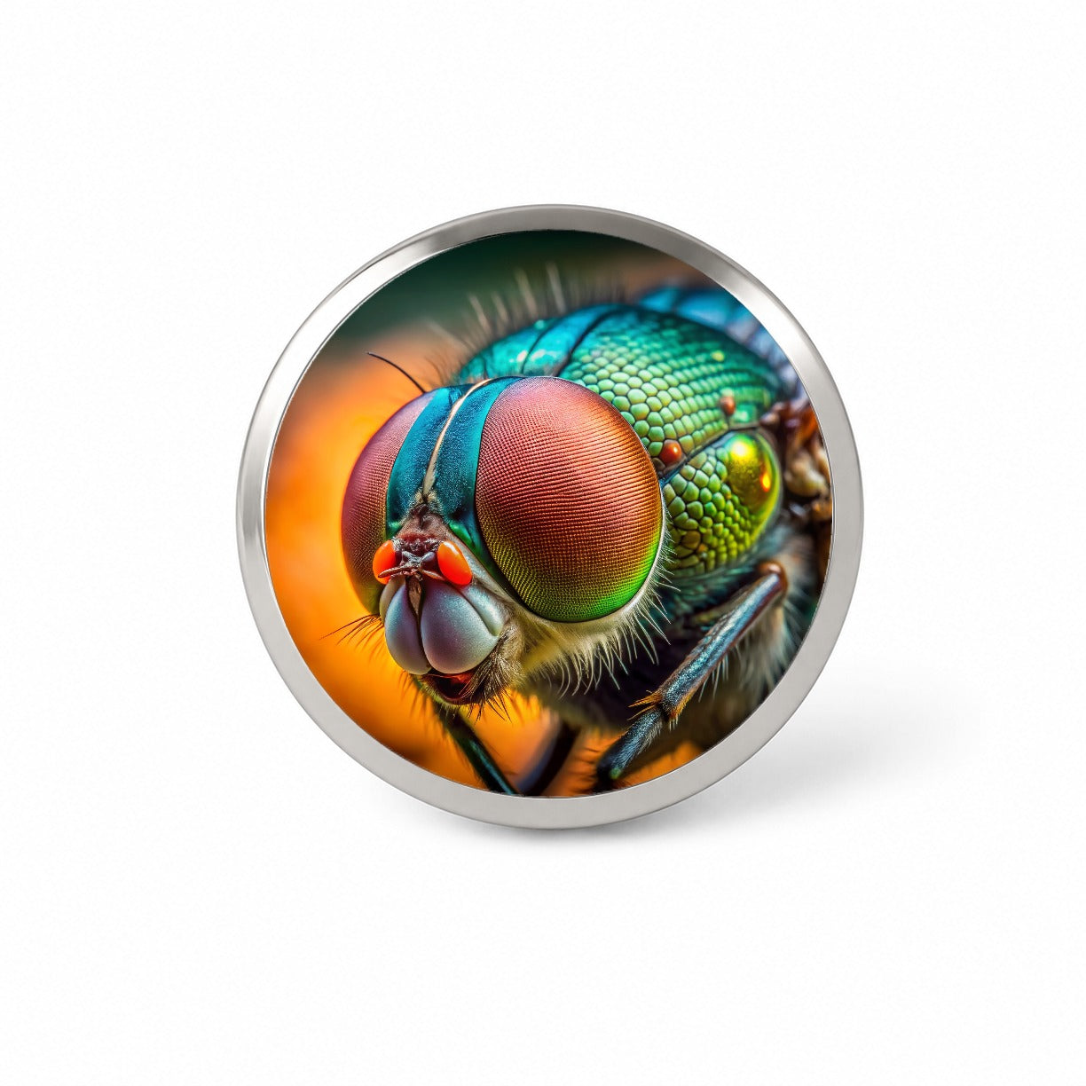 Housefly Fly Eyes Close-up Novelty Hat Backpack Lapel Pin