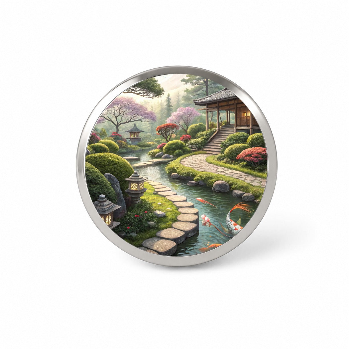 Japanese Garden with Koi Novelty Hat Backpack Lapel Pin