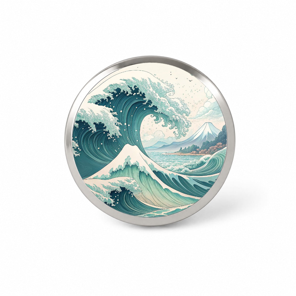 Japanese Ocean Waves Cartoon Novelty Hat Backpack Lapel Pin