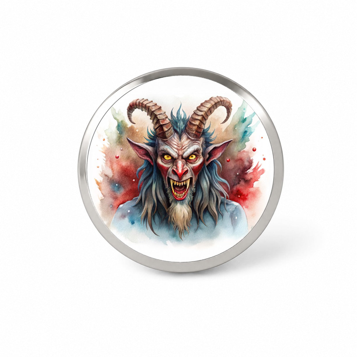 Krampus Watercolor Novelty Hat Backpack Lapel Pin