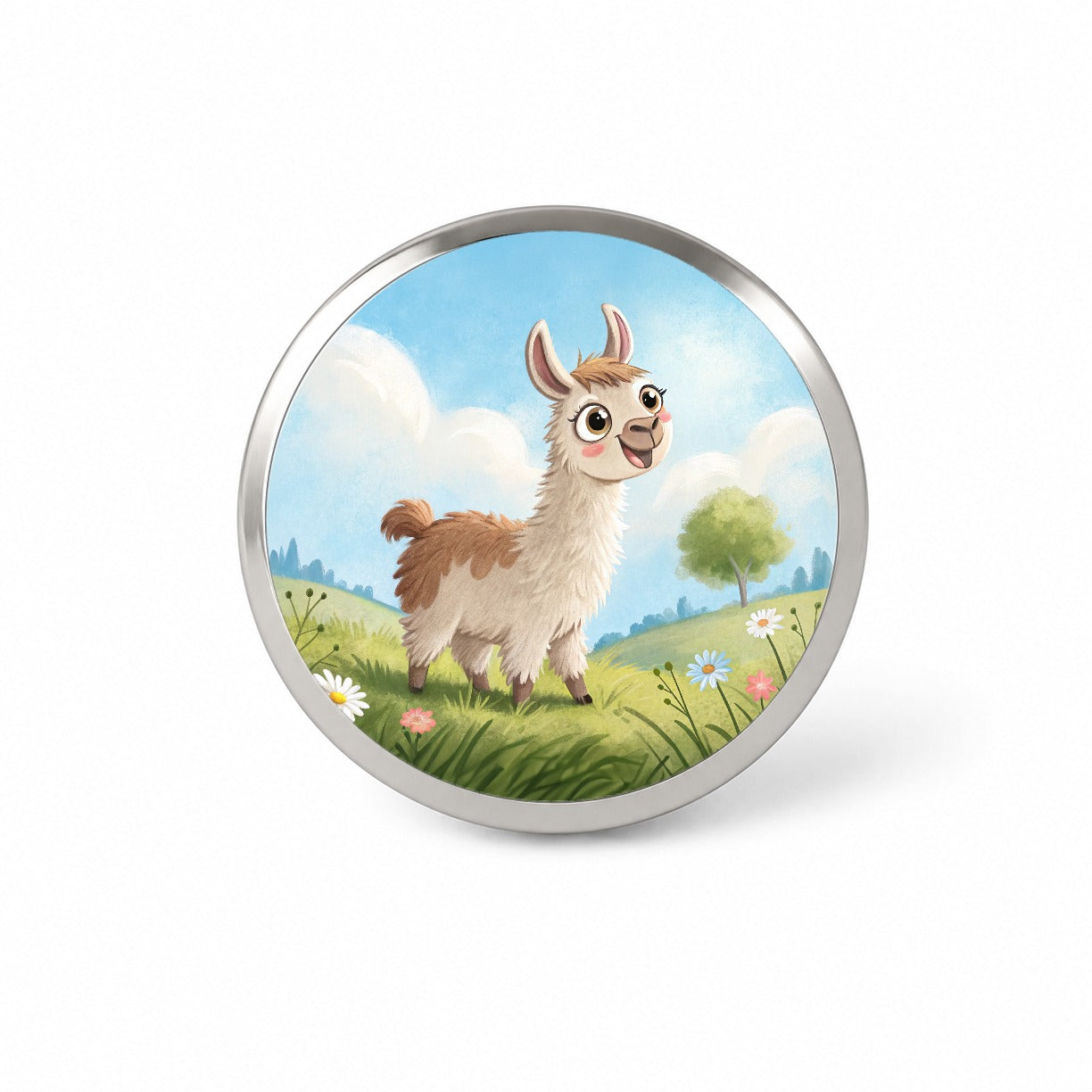 Llama Children's Illustration Style Novelty Hat Backpack Lapel Pin