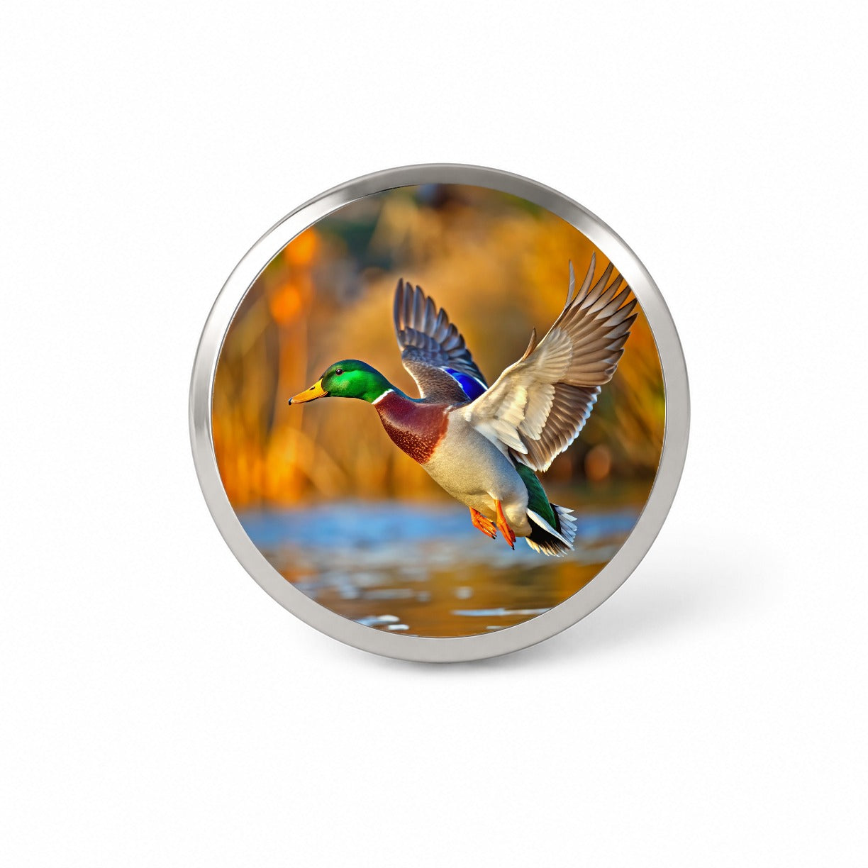 Mallard Duck Flying Novelty Hat Backpack Lapel Pin