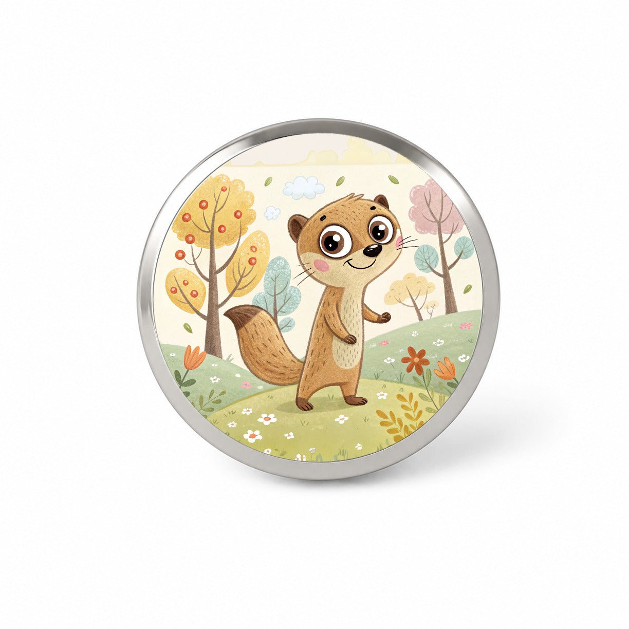 Mongoose Children's Illustration Style Novelty Hat Backpack Lapel Pin
