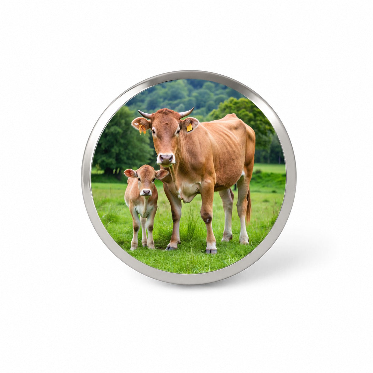 Mother Cow With Calf Novelty Hat Backpack Lapel Pin