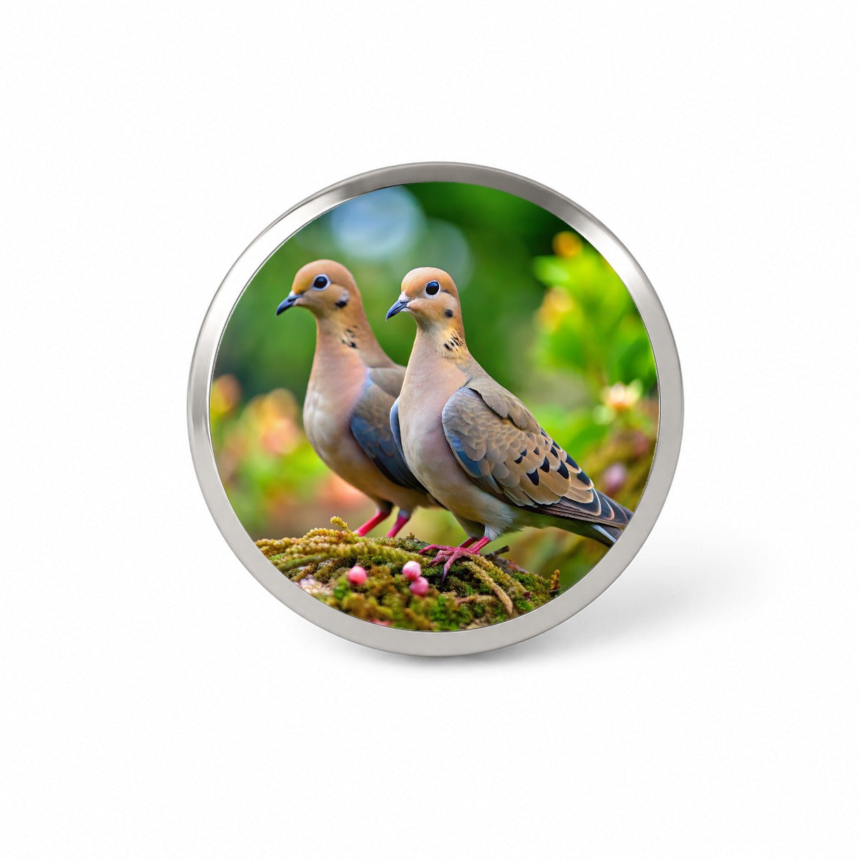 Mourning Doves Backyard Bird Novelty Hat Backpack Lapel Pin