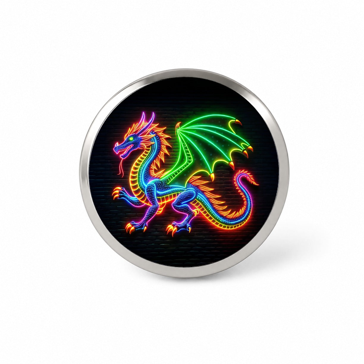 Neon European Dragon Novelty Hat Backpack Lapel Pin