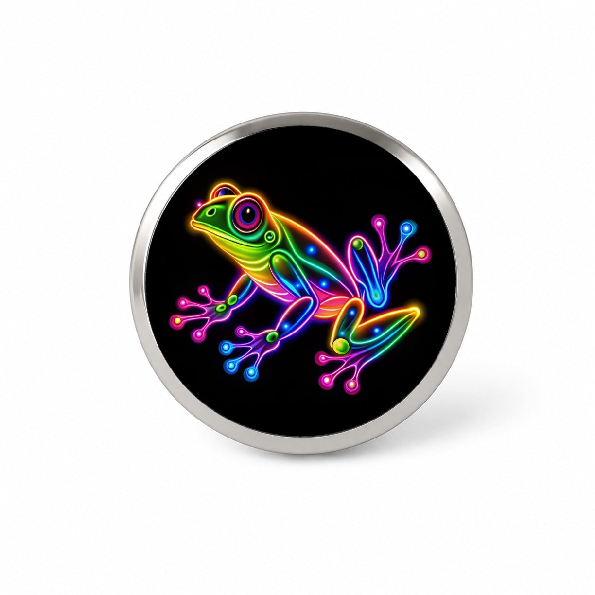 Neon Frog Novelty Hat Backpack Lapel Pin