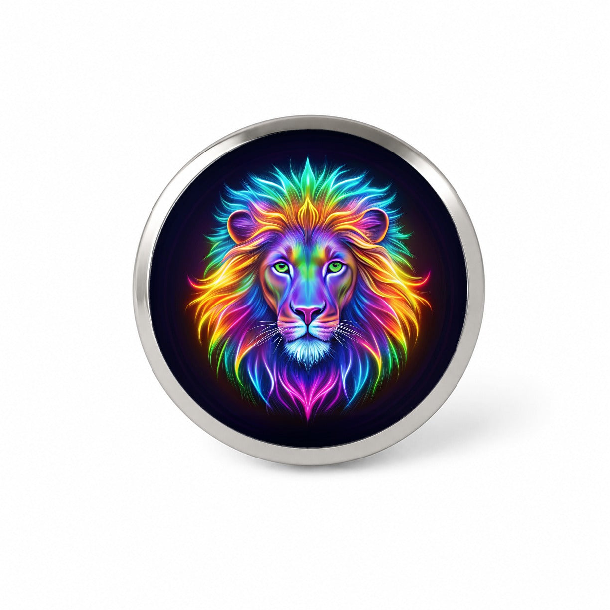 Neon Lion Novelty Hat Backpack Lapel Pin