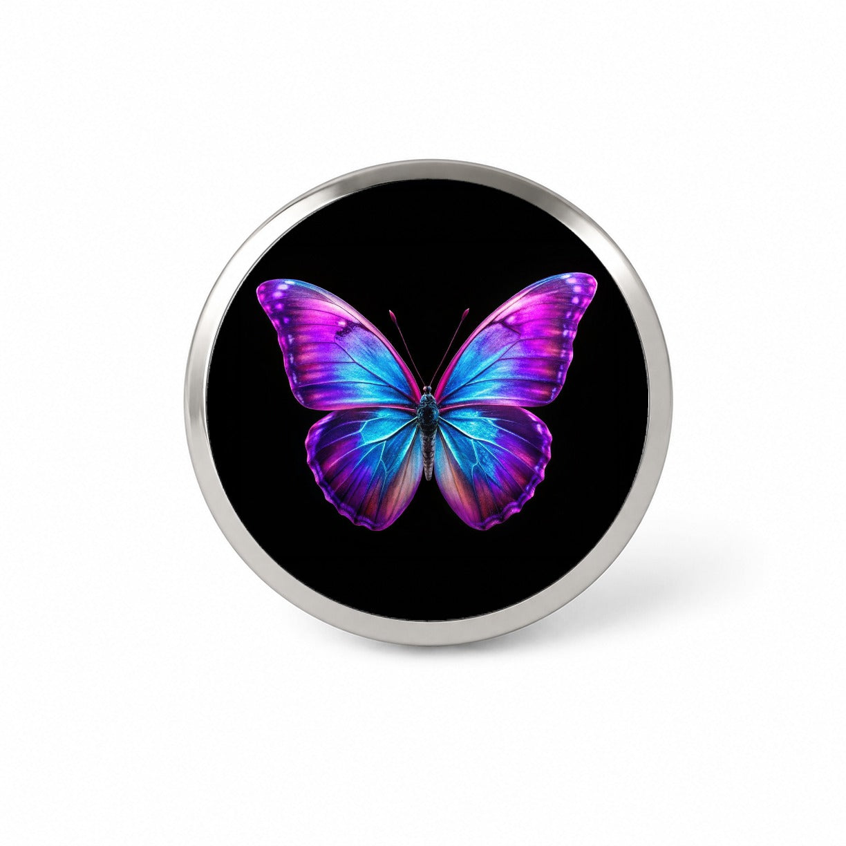 Neon Purple Blue Butterfly Novelty Hat Backpack Lapel Pin