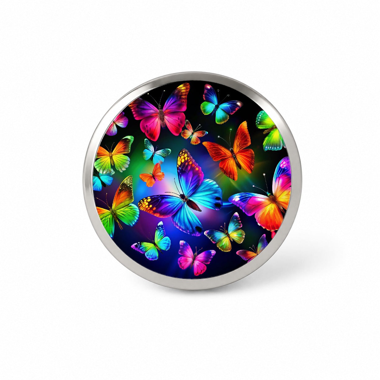 Neon Rainbow Colorful Butterflies Novelty Hat Backpack Lapel Pin