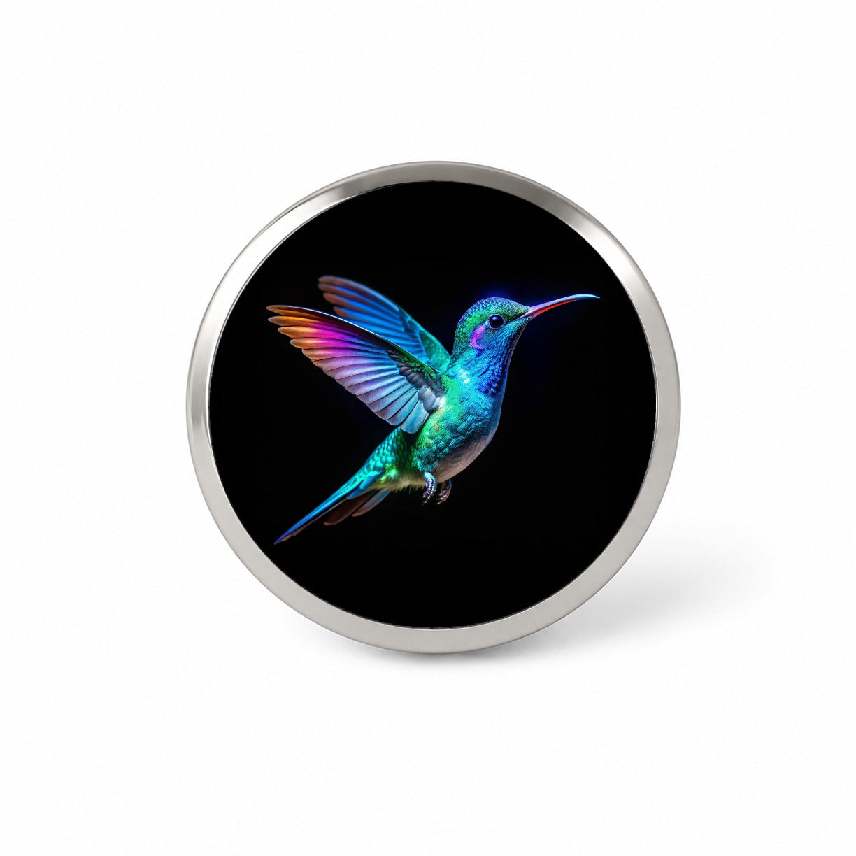Neon Teal Blue Hummingbird Novelty Hat Backpack Lapel Pin