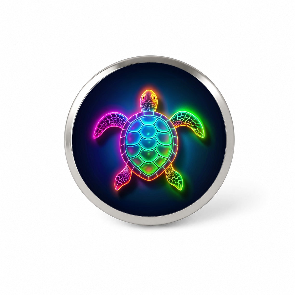 Neon Turtle Novelty Hat Backpack Lapel Pin