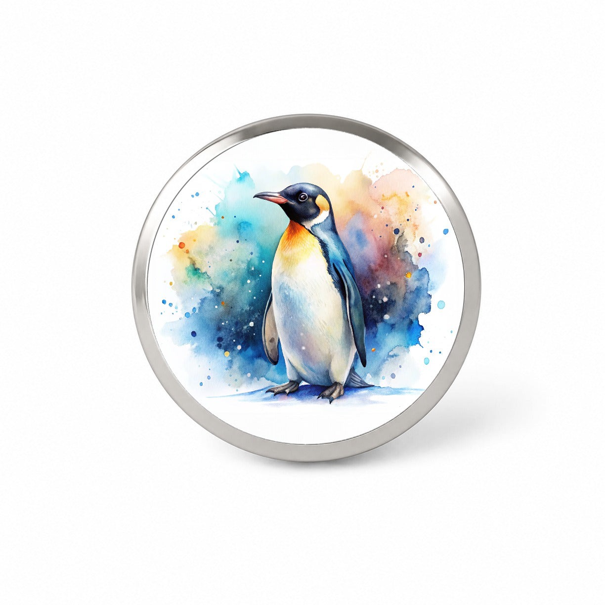 Penguin Watercolor Novelty Hat Backpack Lapel Pin