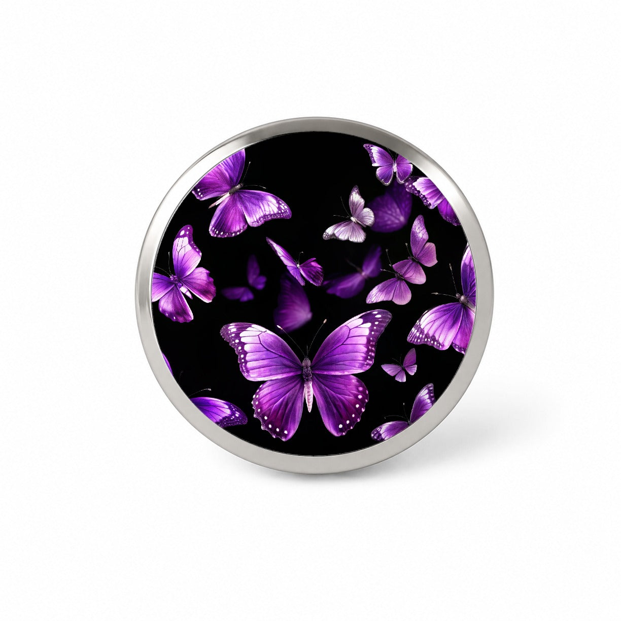 Purple Butterflies Flying Novelty Hat Backpack Lapel Pin