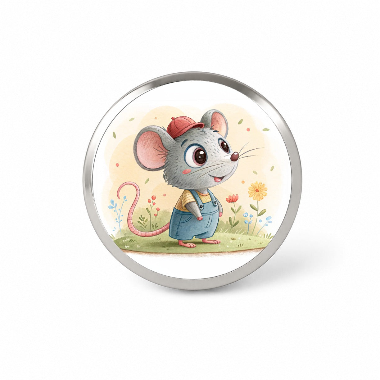 Rat Children's Illustration Style Novelty Hat Backpack Lapel Pin