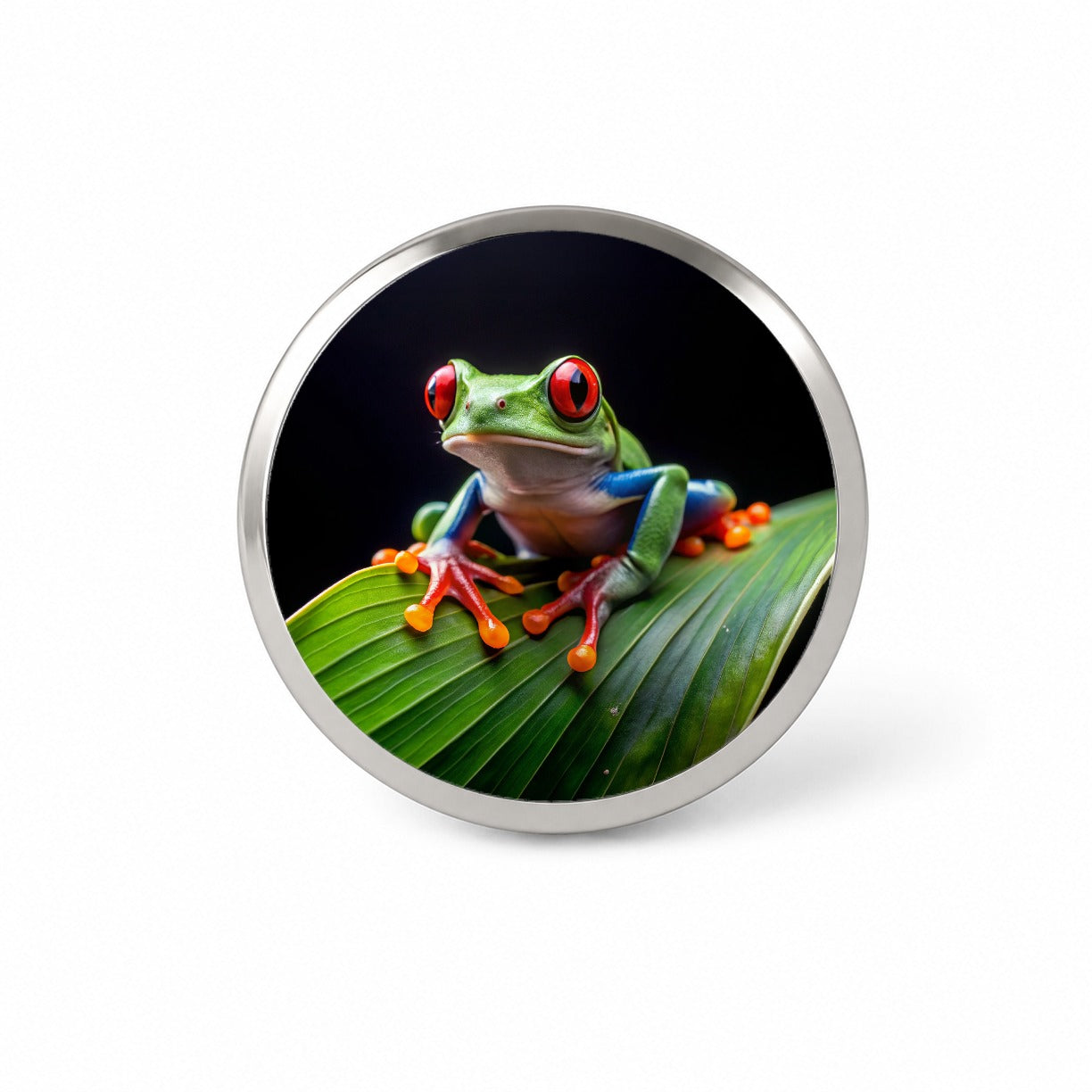 Red Eyed Tree Frog On Leaf Novelty Hat Backpack Lapel Pin