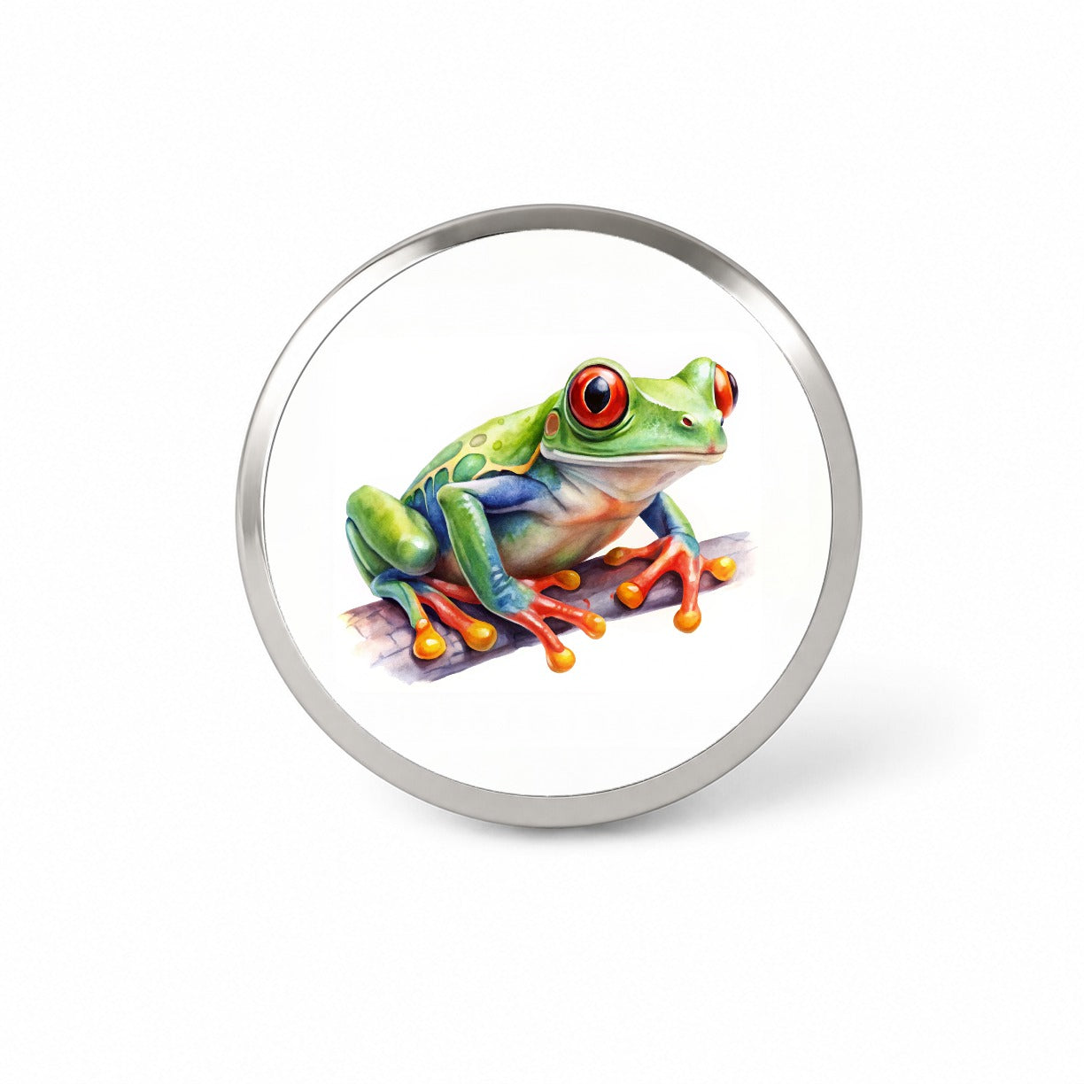 Red Eyed Tree Frog Watercolor Novelty Hat Backpack Lapel Pin