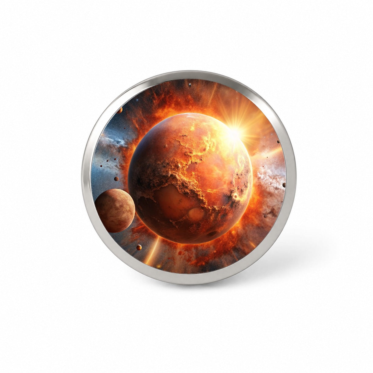 Red Planet Exploding in Space Sci-fi Novelty Hat Backpack Lapel Pin