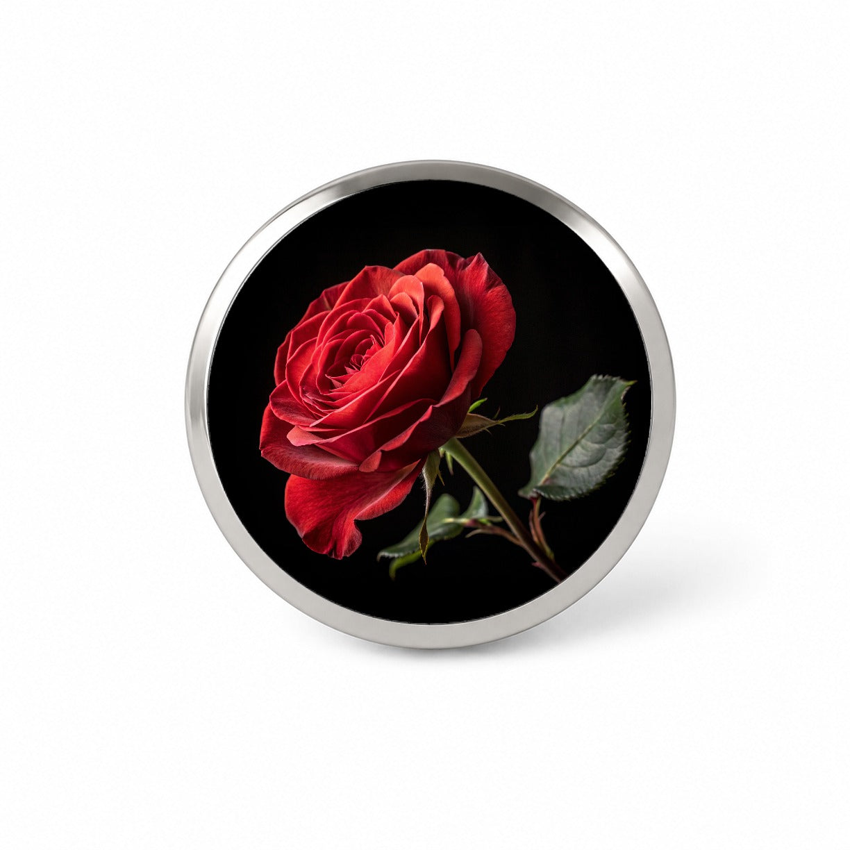 Red Rose On Black Background Novelty Hat Backpack Lapel Pin