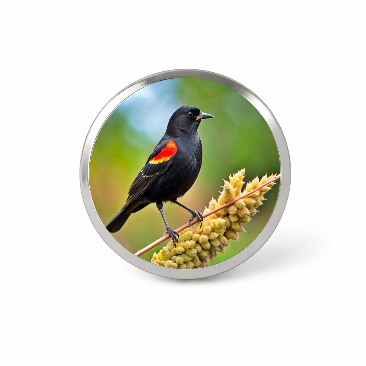 Red Winged Blackbird Backyard Bird Novelty Hat Backpack Lapel Pin