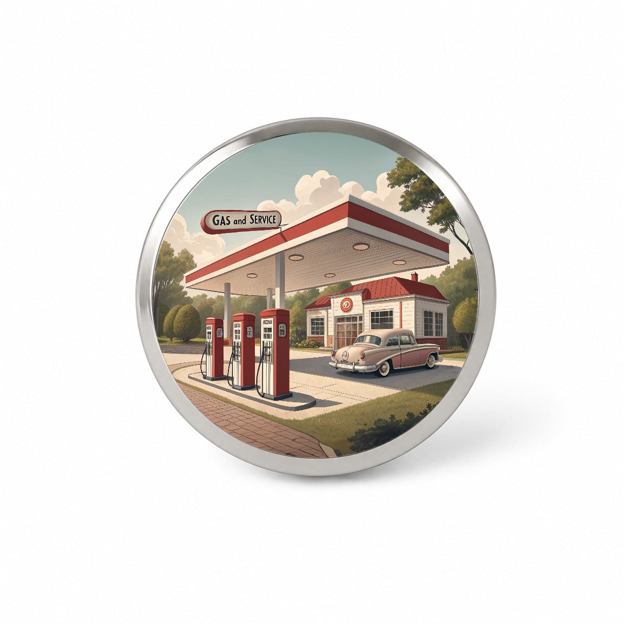 Retro Americana 1950's Gas Station Convenience Store Novelty Hat Backpack Lapel Pin