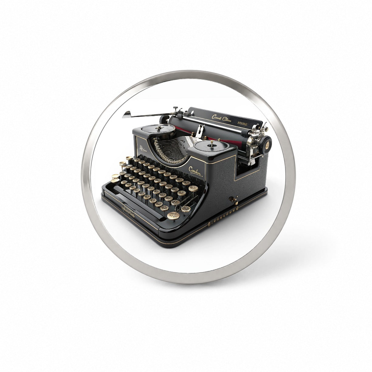 Retro Classic Black Typewriter Novelty Hat Backpack Lapel Pin