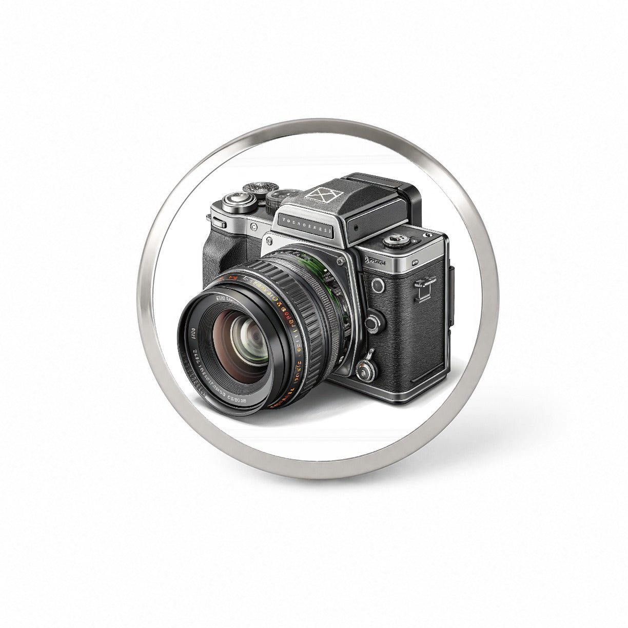 Retro Medium Format Photography Camera Novelty Hat Backpack Lapel Pin