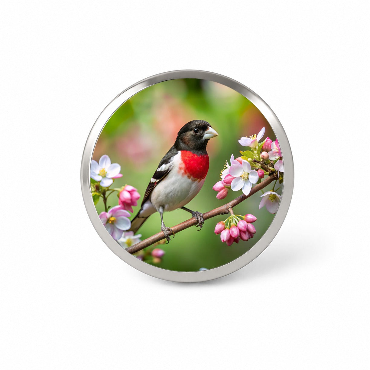 Rose Breasted Grosbeak Backyard Bird Novelty Hat Backpack Lapel Pin
