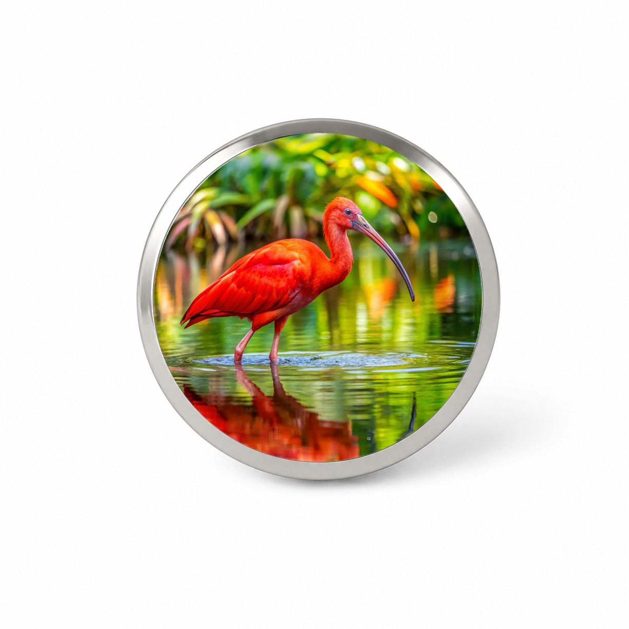 Scarlet Red Ibis Tropical Bird Novelty Hat Backpack Lapel Pin