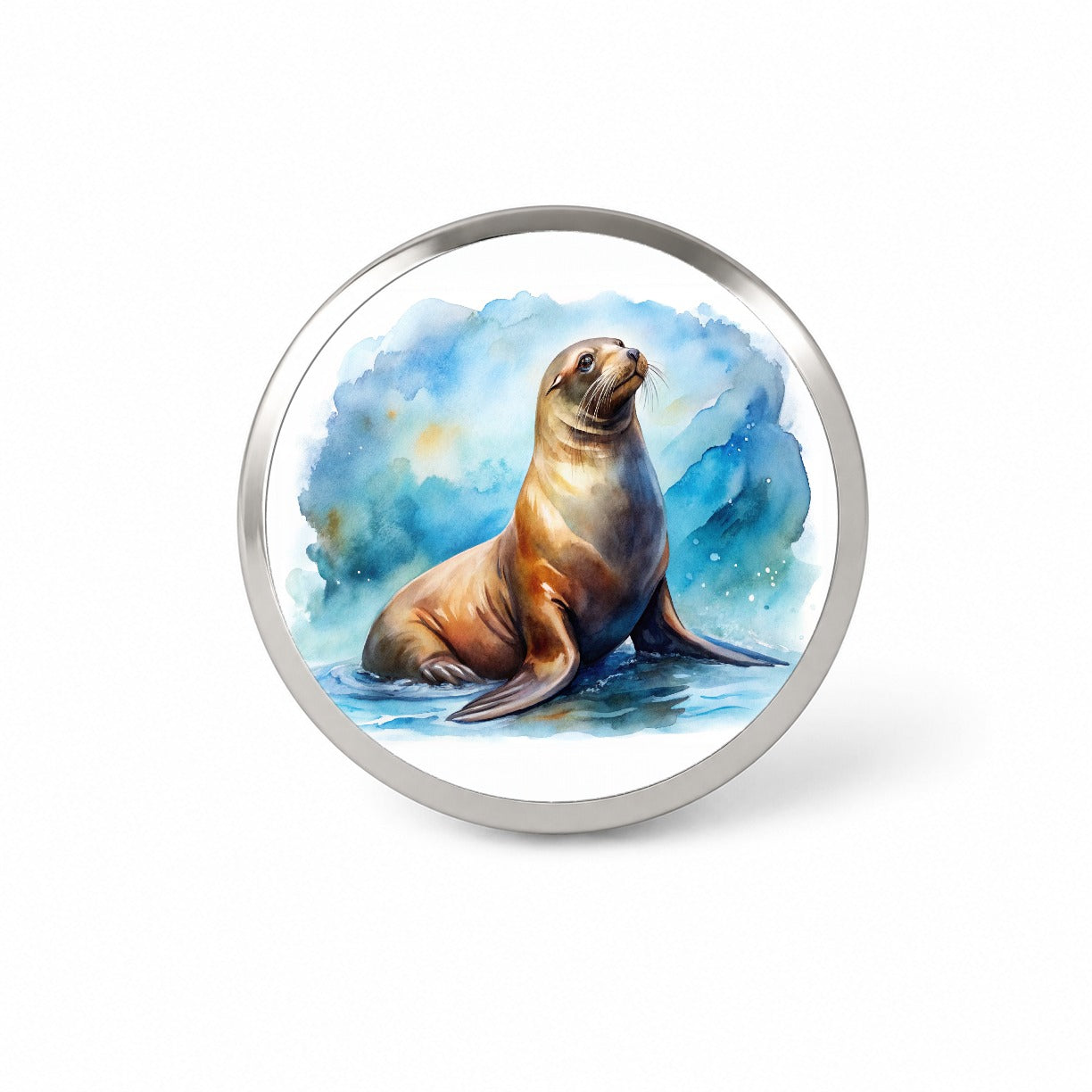 Sea Lion Watercolor Novelty Hat Backpack Lapel Pin