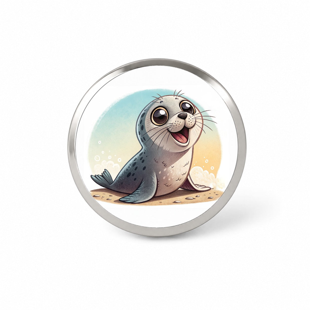 Seal Children's Illustration Style Novelty Hat Backpack Lapel Pin