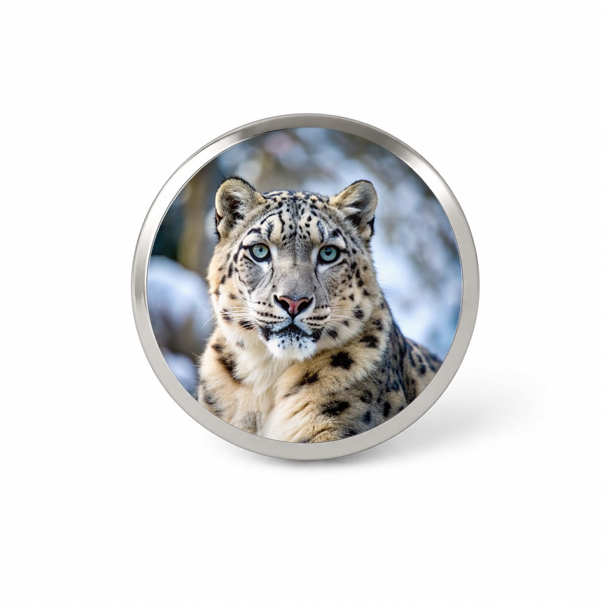 Snow Leopard Novelty Hat Backpack Lapel Pin
