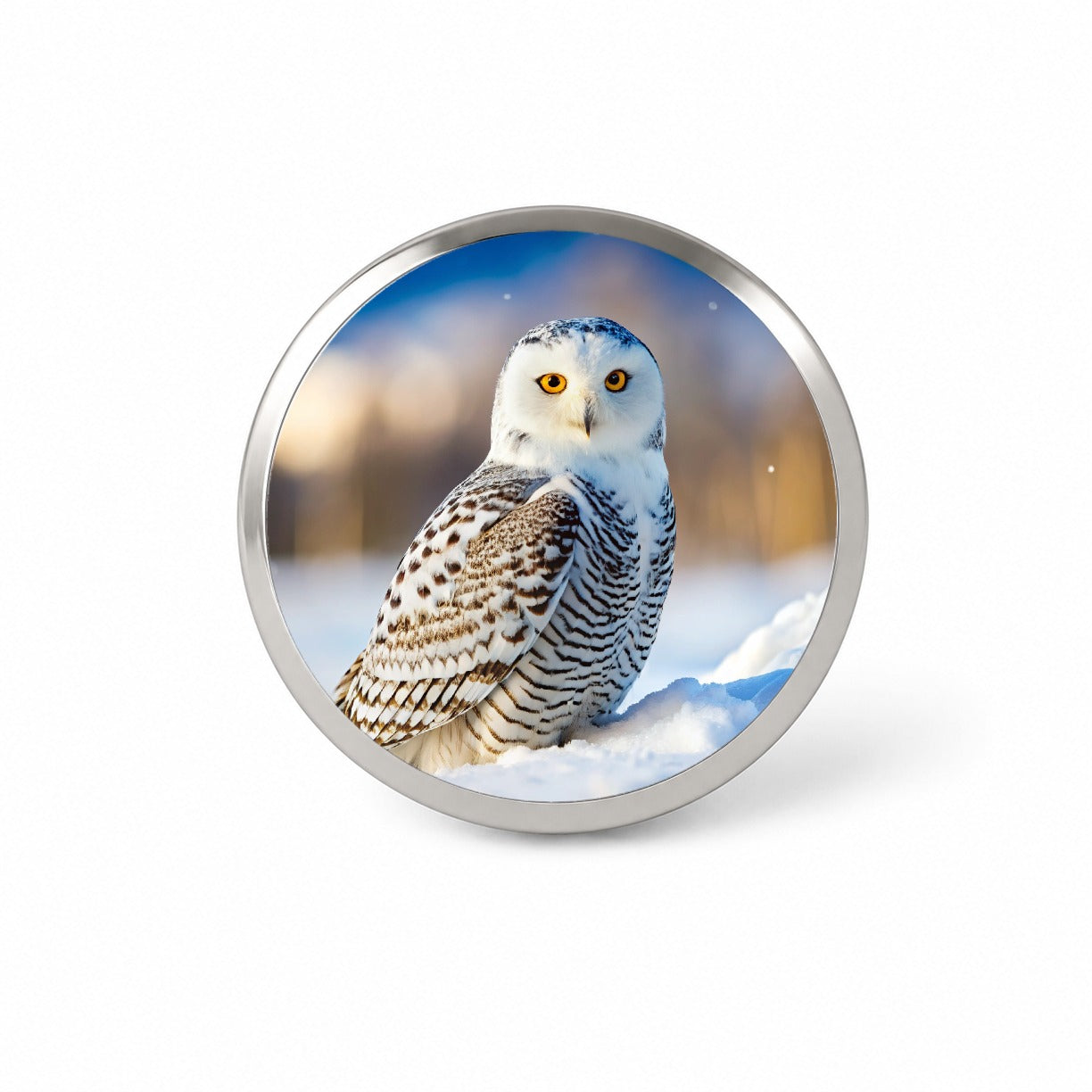 Snowy Owl Raptor Bird Of Prey Novelty Hat Backpack Lapel Pin