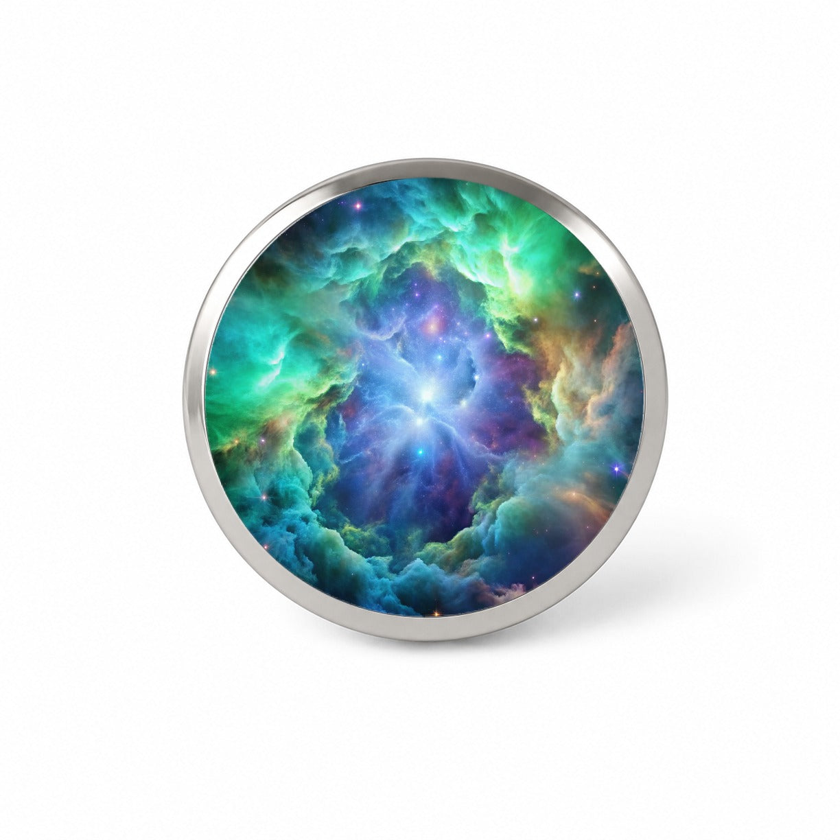Space Galaxy Nebula Blue Purple Green Novelty Hat Backpack Lapel Pin