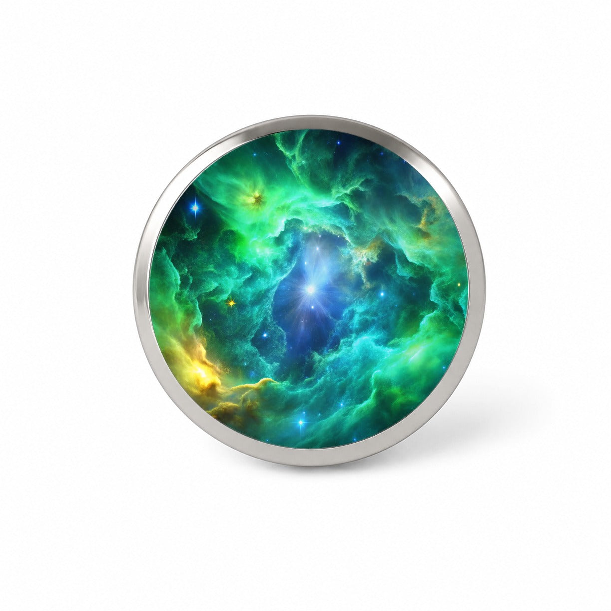 Space Galaxy Nebula Green Blue Novelty Hat Backpack Lapel Pin